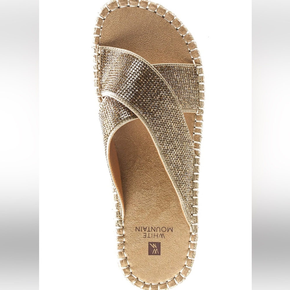WHITE MOUNTAIN Shoes KIMBERLY Women's Sandal Sand Glitter 8 BRAND NEW IN BOX